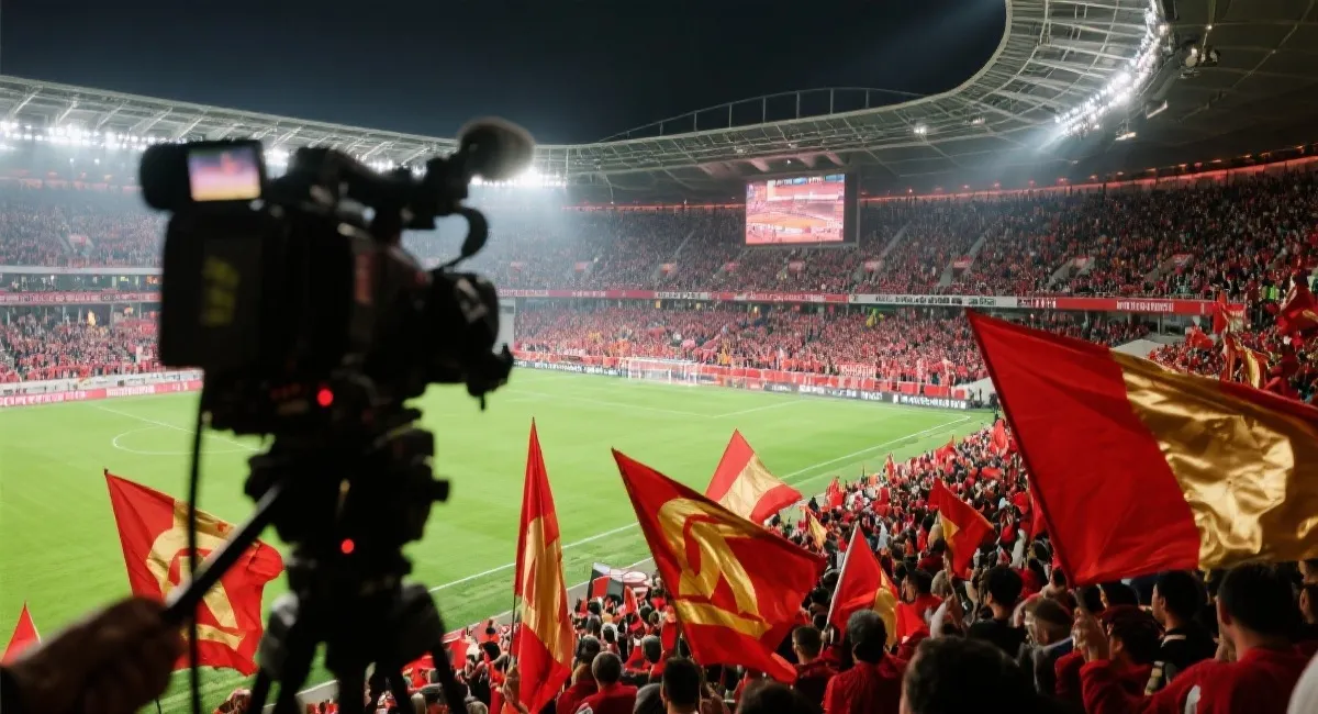 世界杯现场氛围与转播画面示意
